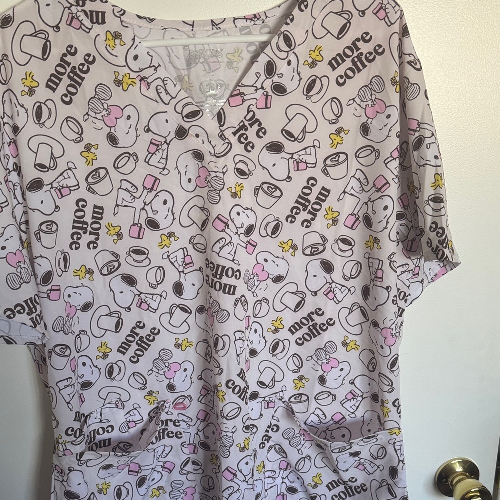 Snoopy Coffee Scrubs Top - Picture 3 of 3